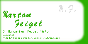 marton feigel business card